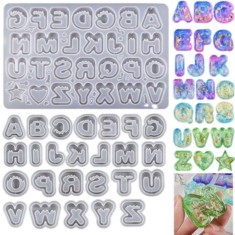 Resin Art Letter Keychain - DIY arte de resina helado letra