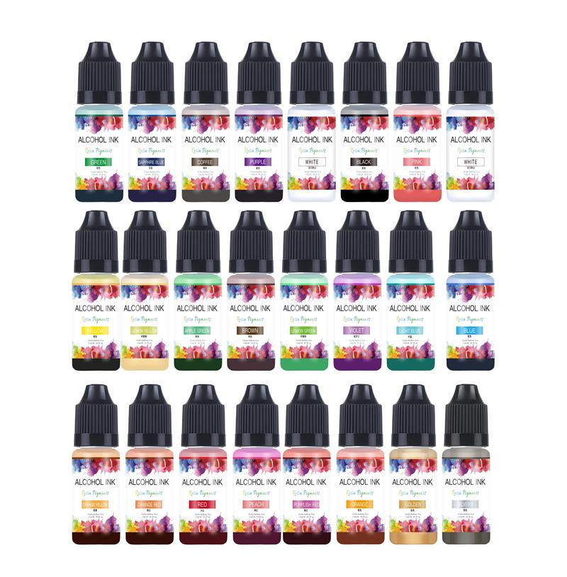 Tinta de Alcohol de 22 colores - Resin Pigment Alcohol Ink reseña y precio