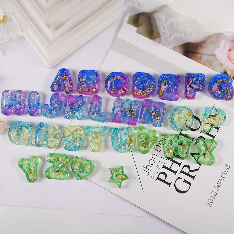 DIY arte de resina helado letr - Resin Art Letter Keychain reseña y precio