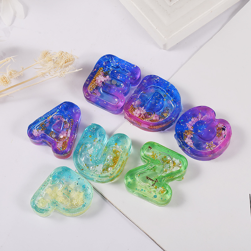 DIY arte de resina helado letr - Resin Art Letter Keychain reseña y precio