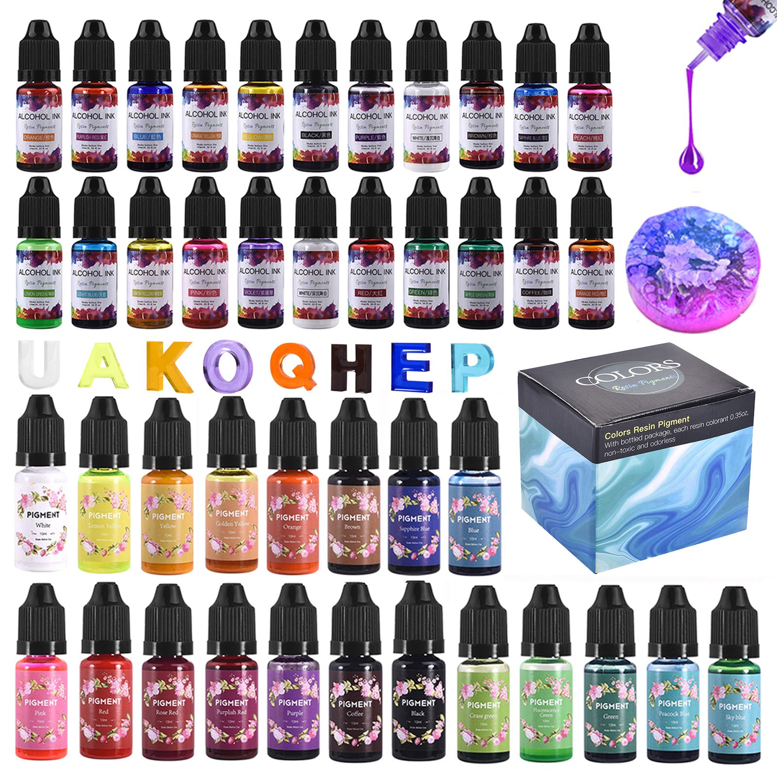 1 Juego de Kit de pigmento de  - Resin Pigment Alcohol Ink reseña y precio