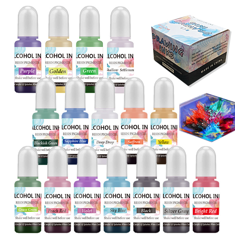 Un conjunto de tinta de Alcoho - Resin Pigment Alcohol Ink reseña y precio